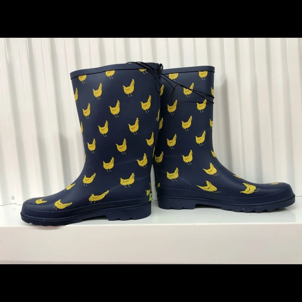 Western Chief Funky Flock Tall Rain Boots Size 11 - Picture 6 of 16